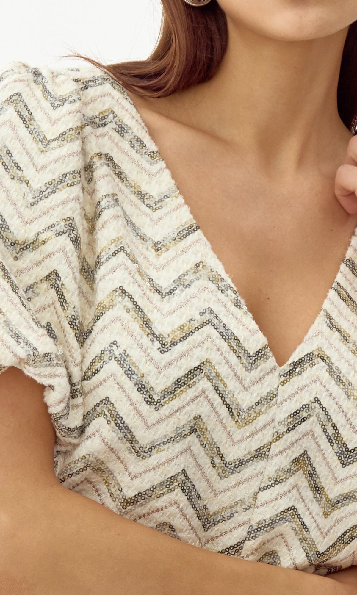 CALI SEQUINS CHEVRON DRESS