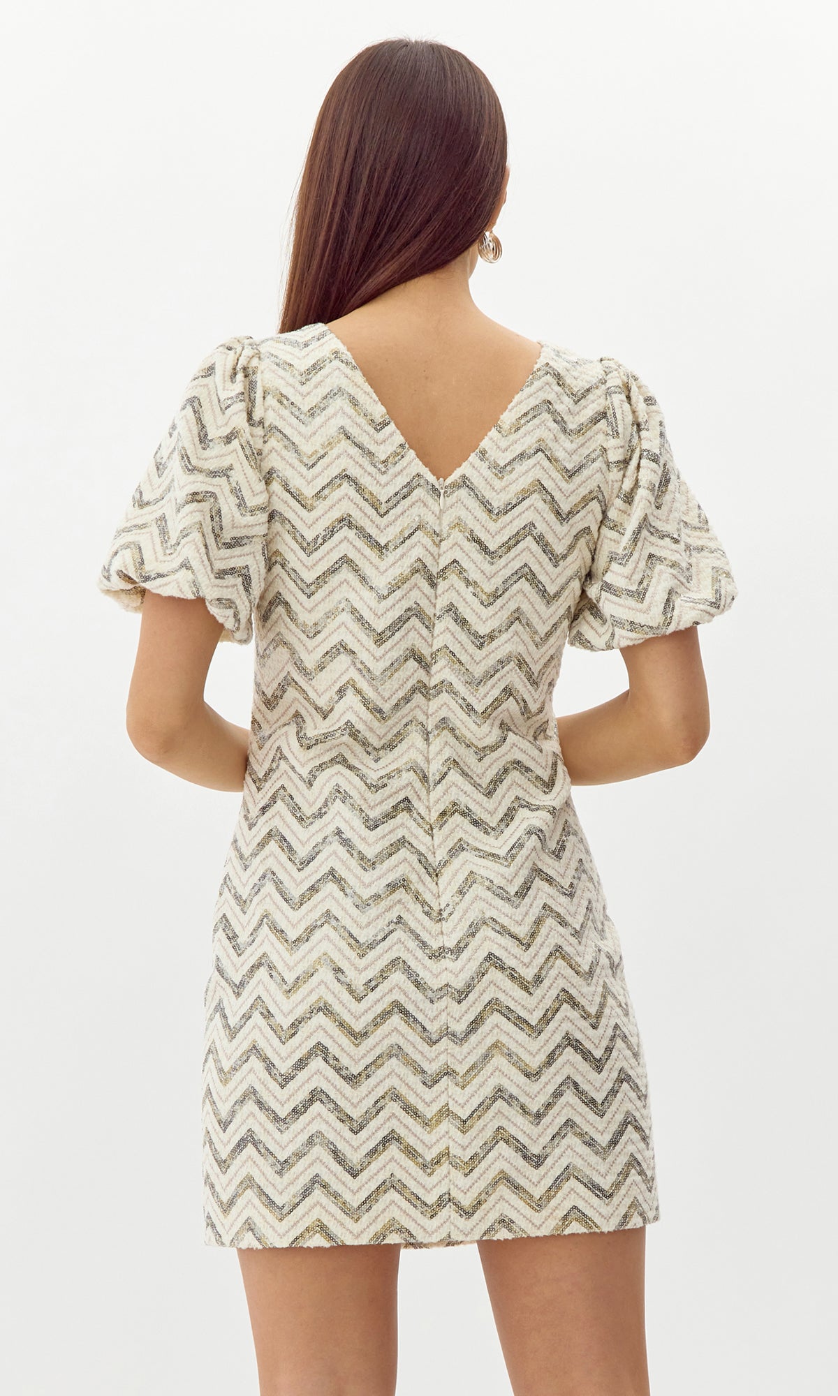 CALI SEQUINS CHEVRON DRESS