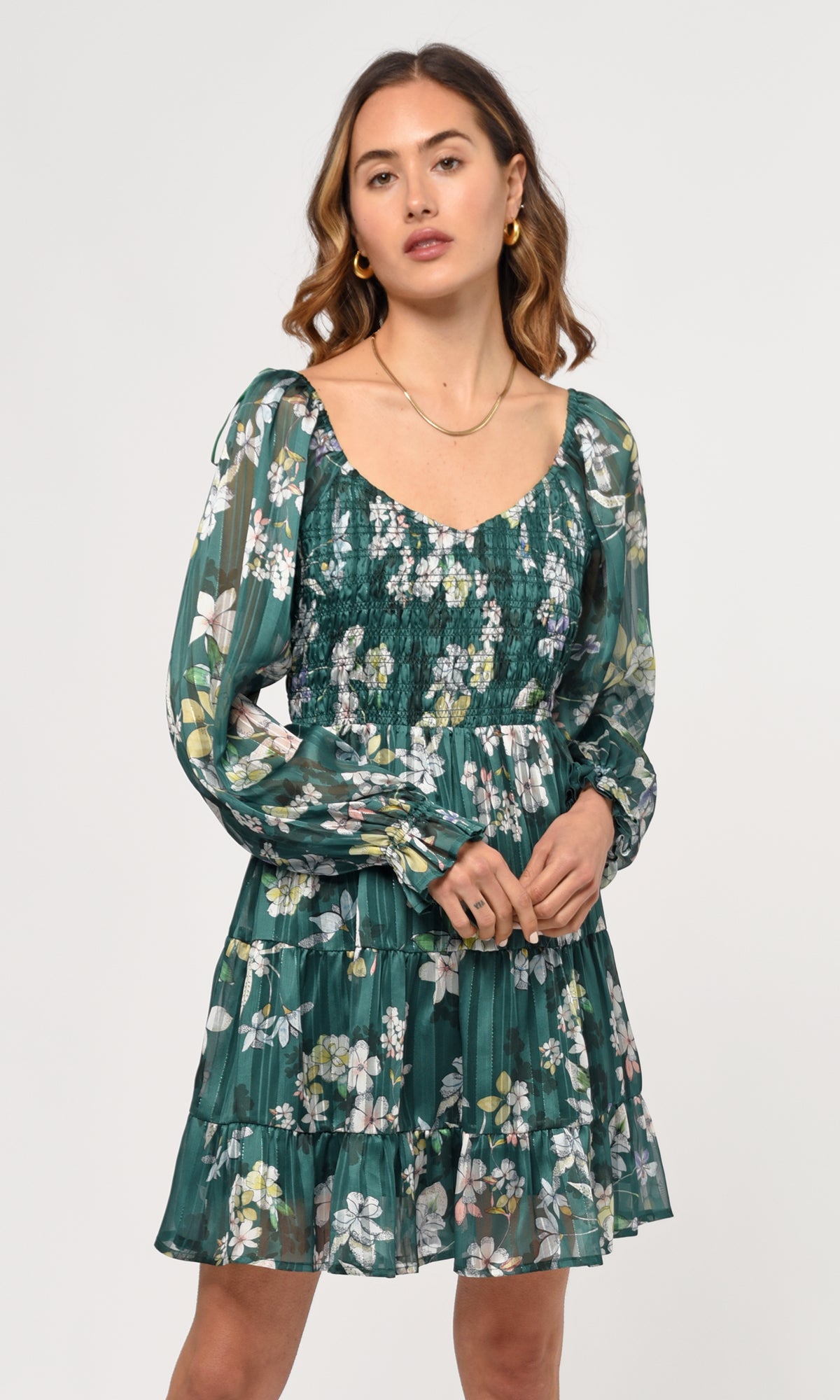 JANELLE SMOCKED MINI DRES