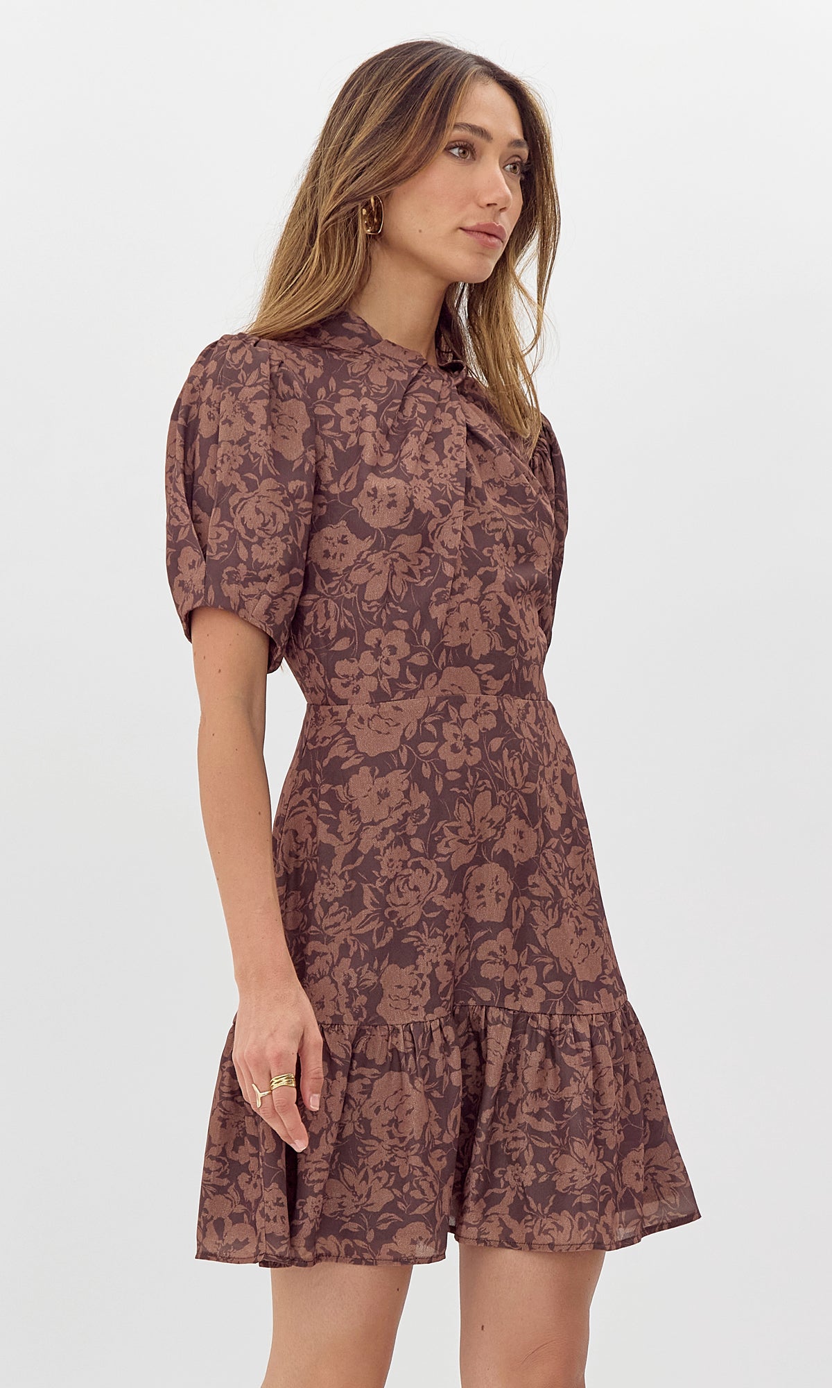 MIRA TWIST NECK MINI DRESS