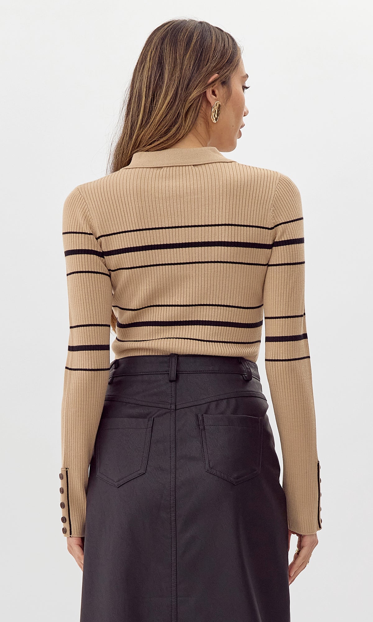 ELENA POLO KNIT TOP