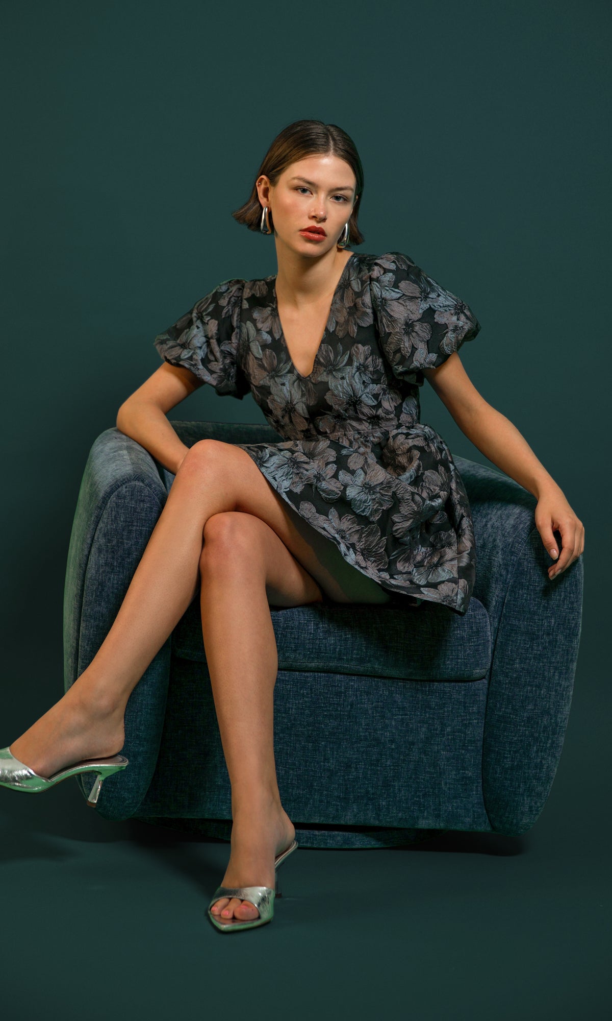 BRIELLA JACQUARD MINI DRESS