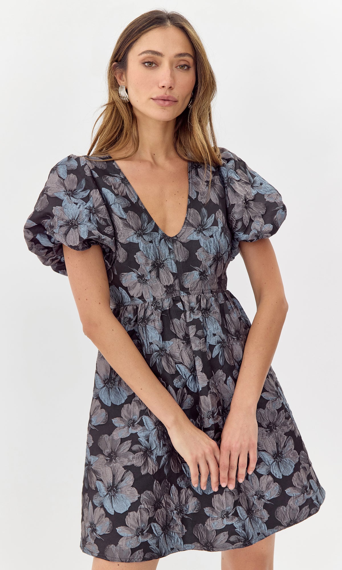 BRIELLA JACQUARD MINI DRESS