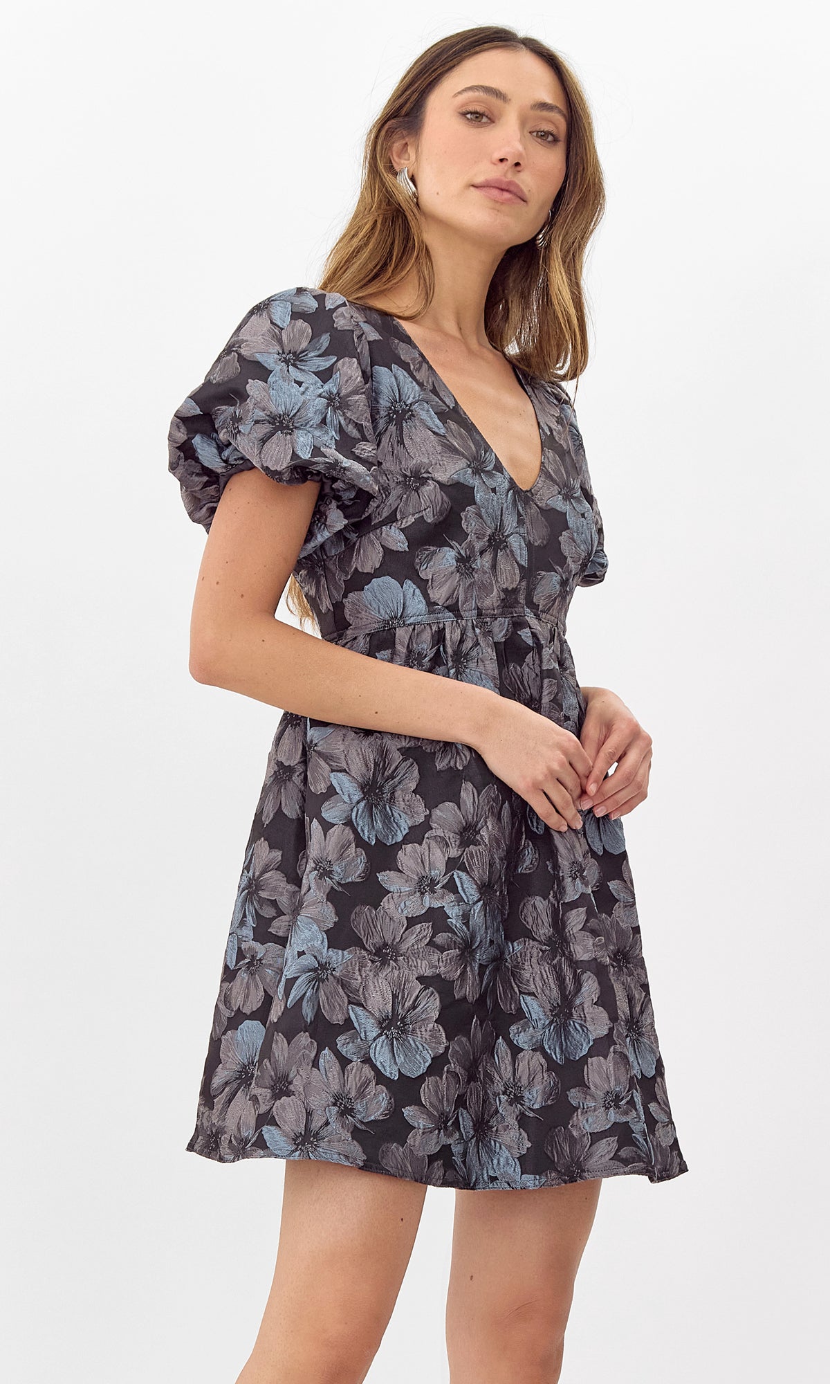 BRIELLA JACQUARD MINI DRESS