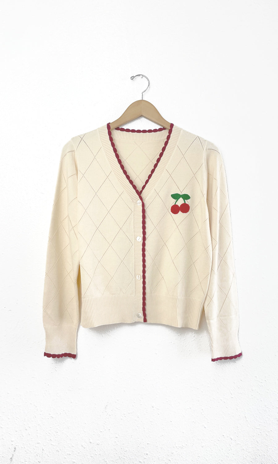 CHERRY KNIT CARDIGAN