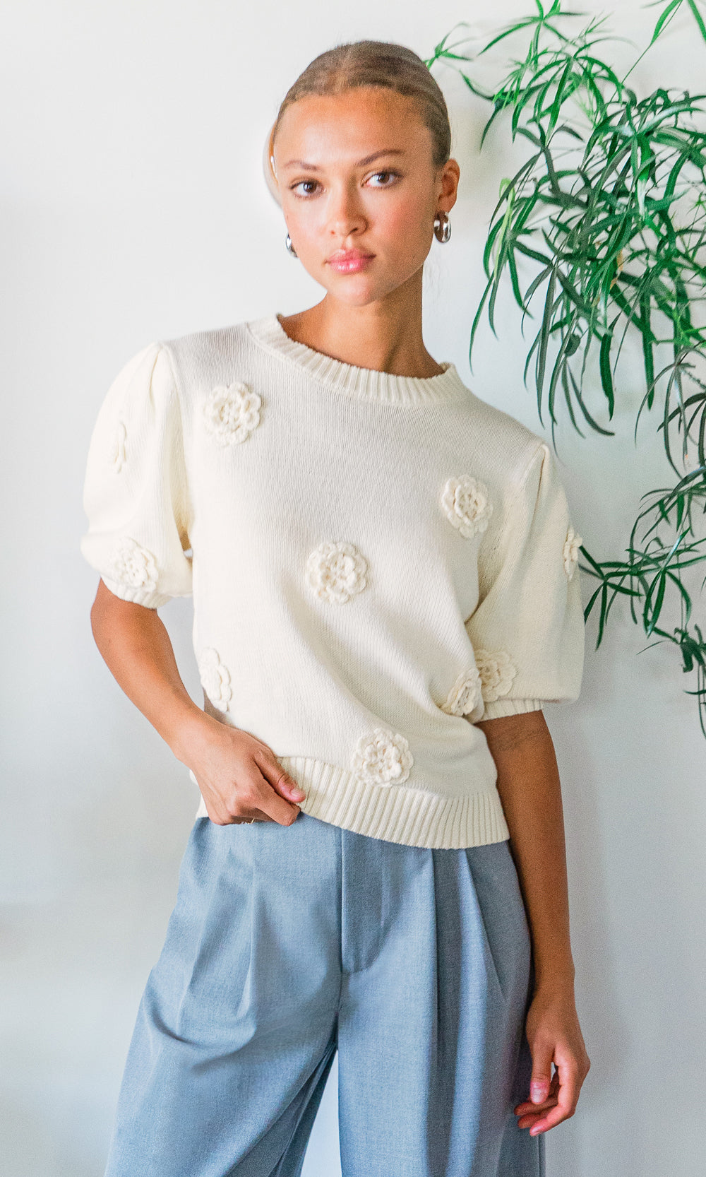 BRIA ROSETTE SWEATER