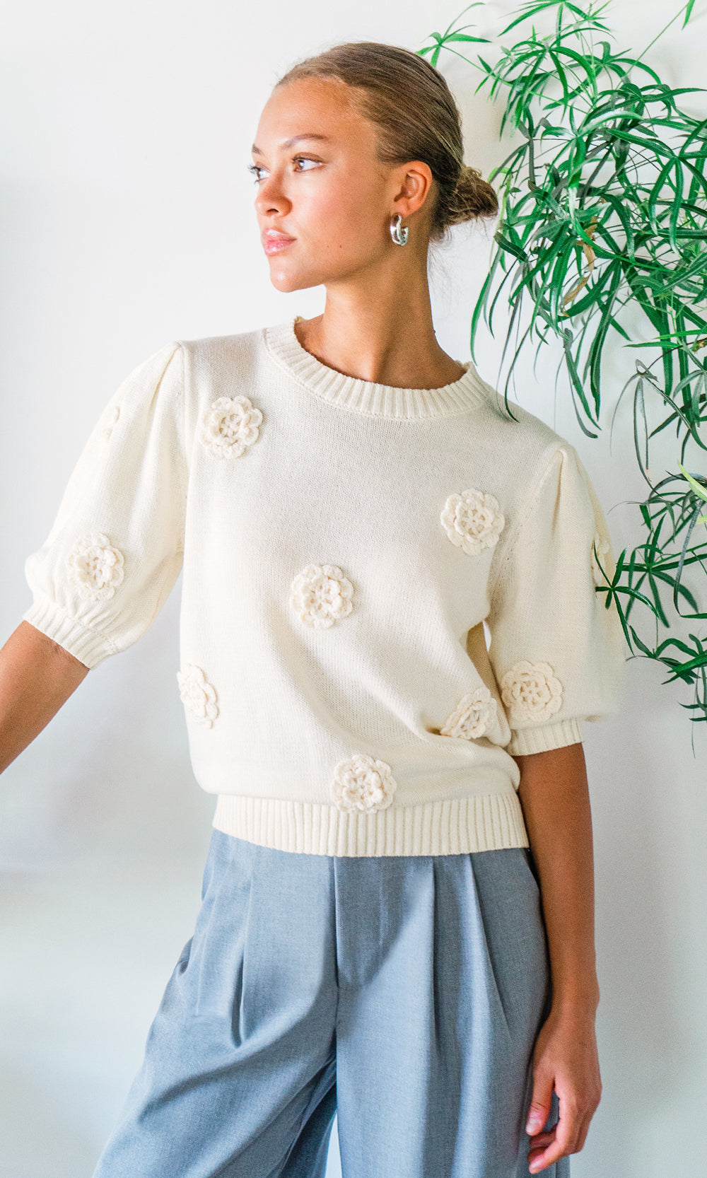 BRIA ROSETTE SWEATER