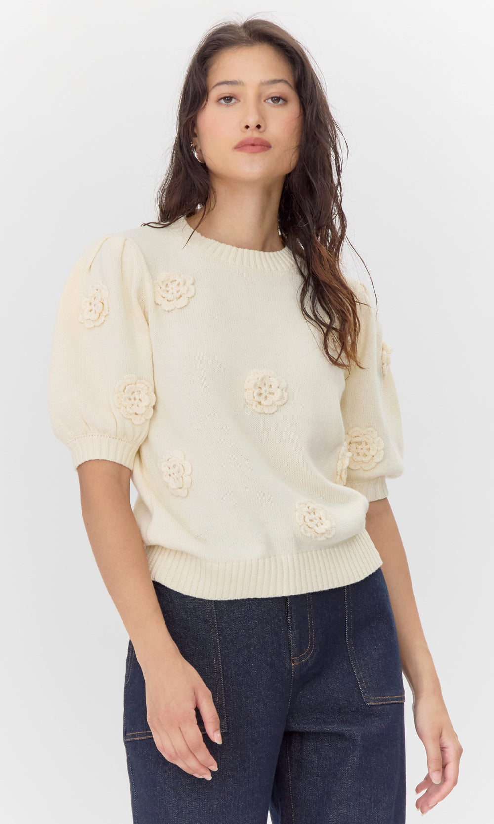 BRIA ROSETTE SWEATER