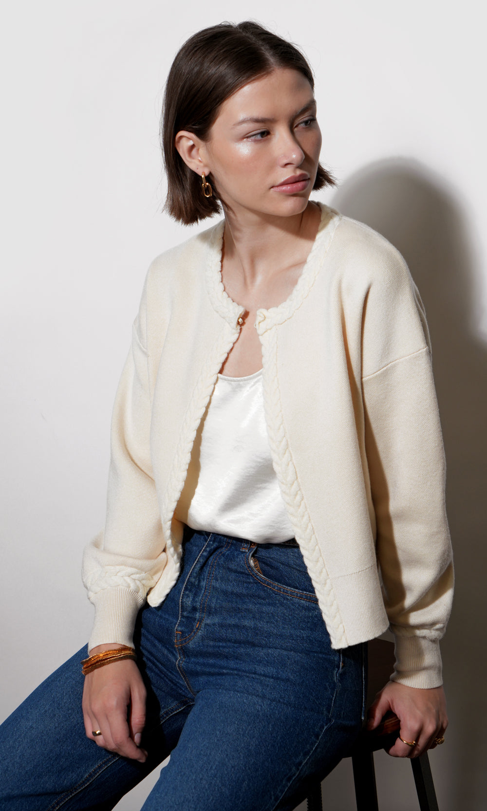 TEAGAN BRAID DETAIL CARDIGAN