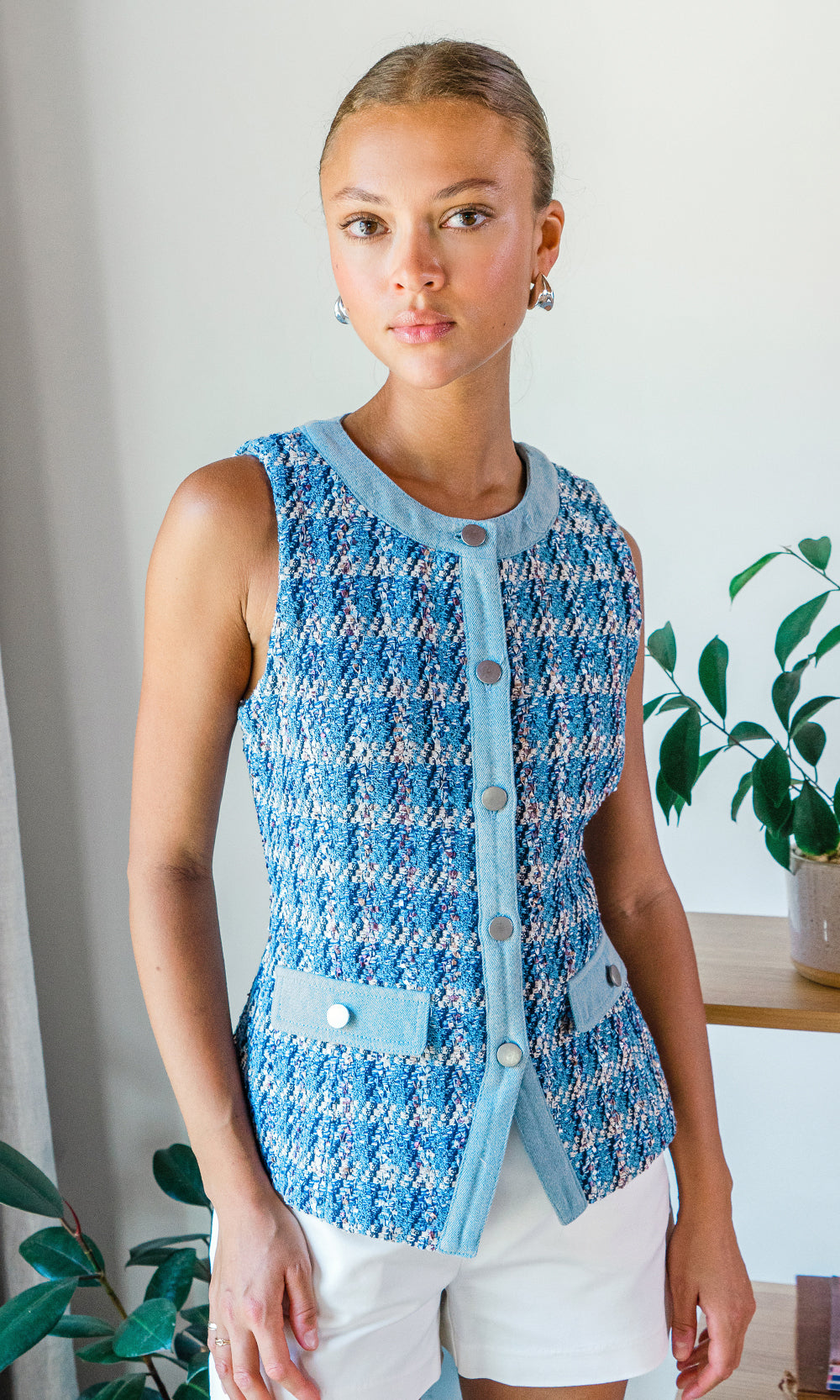 LORINDA TWEED TOP