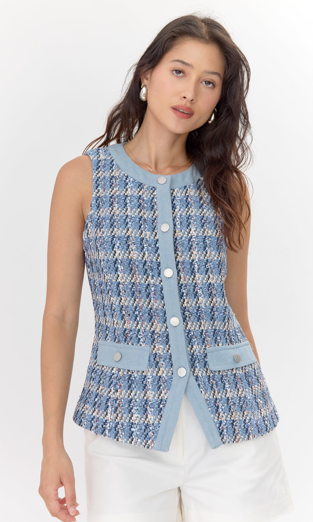 LORINDA TWEED TOP
