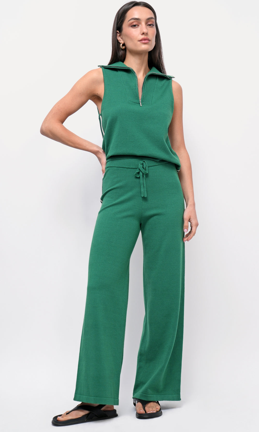 JULIEN WIDE LEG PANT - GREEN