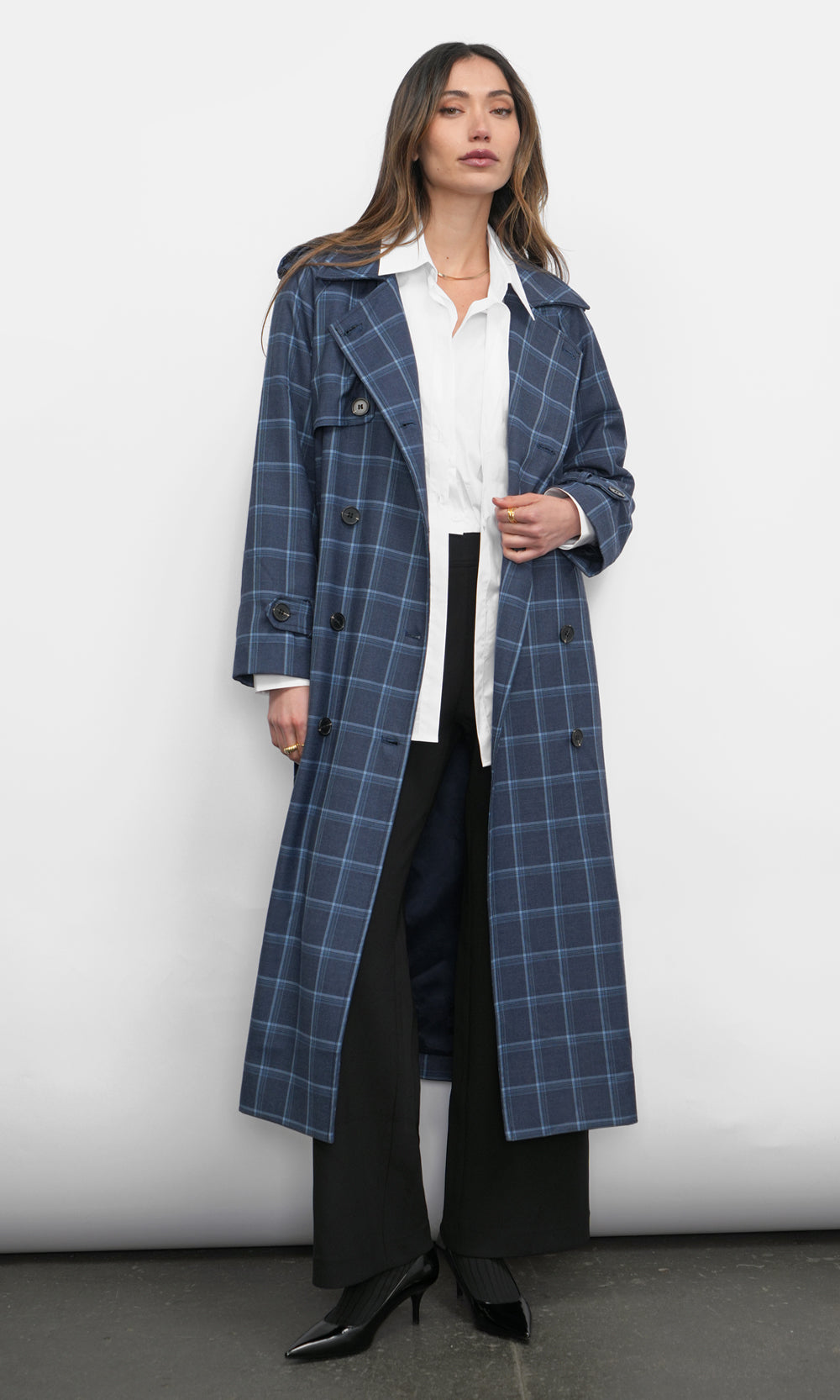 GLENN PLAID TRENCH COAT