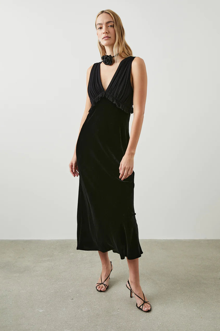 GILDA DRESS - BLACK VELVET