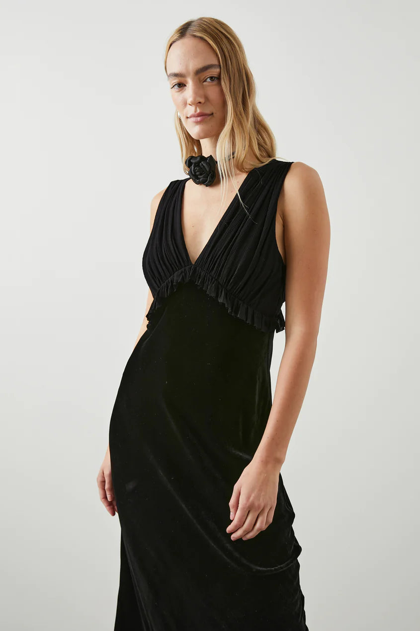 GILDA DRESS - BLACK VELVET
