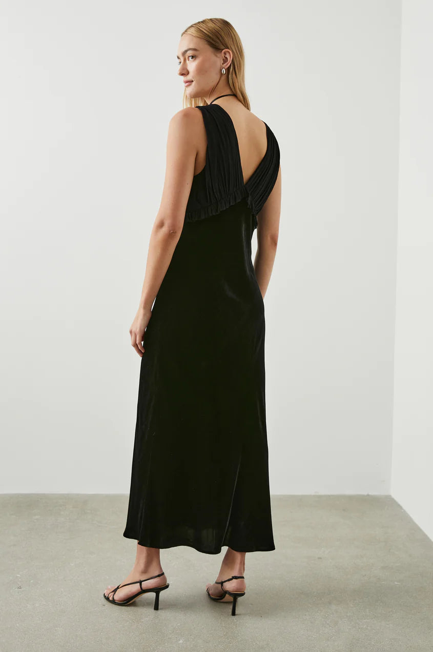 GILDA DRESS - BLACK VELVET