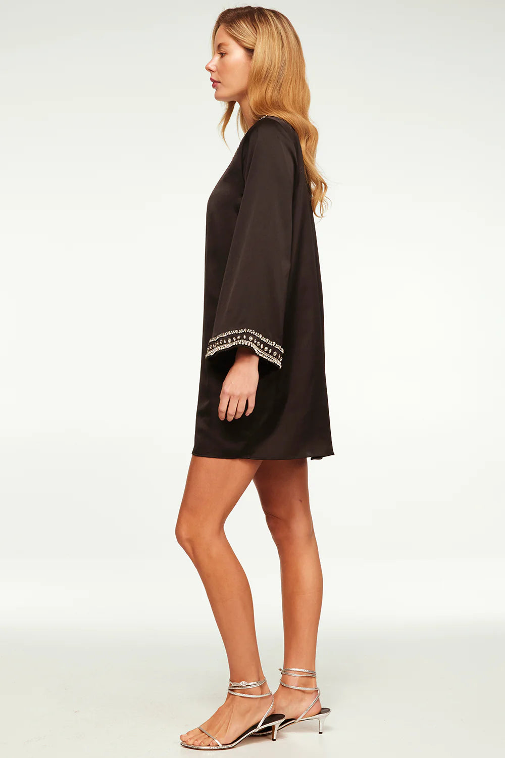 IVY DRESS - BLACK SATIN
