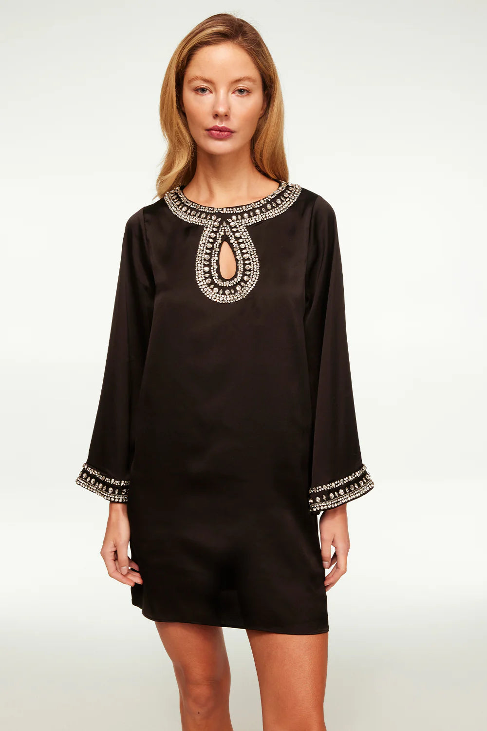 IVY DRESS - BLACK SATIN