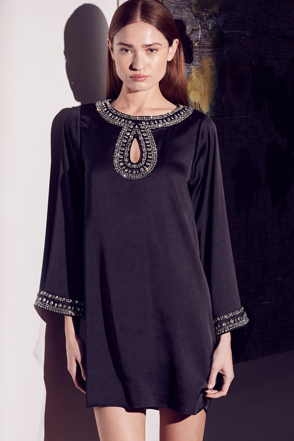 IVY DRESS - BLACK SATIN