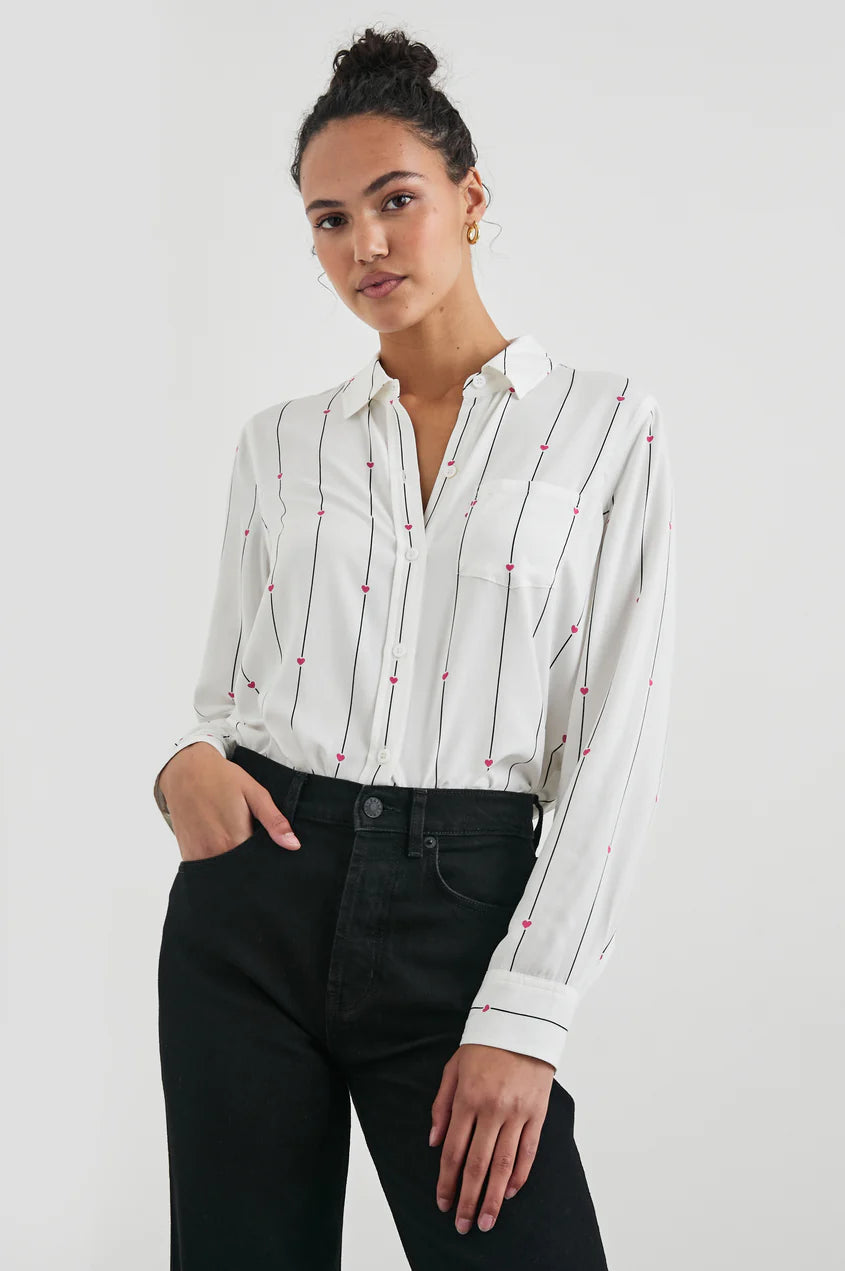 KATHRYN SHIRT - STRIPED HEARTS