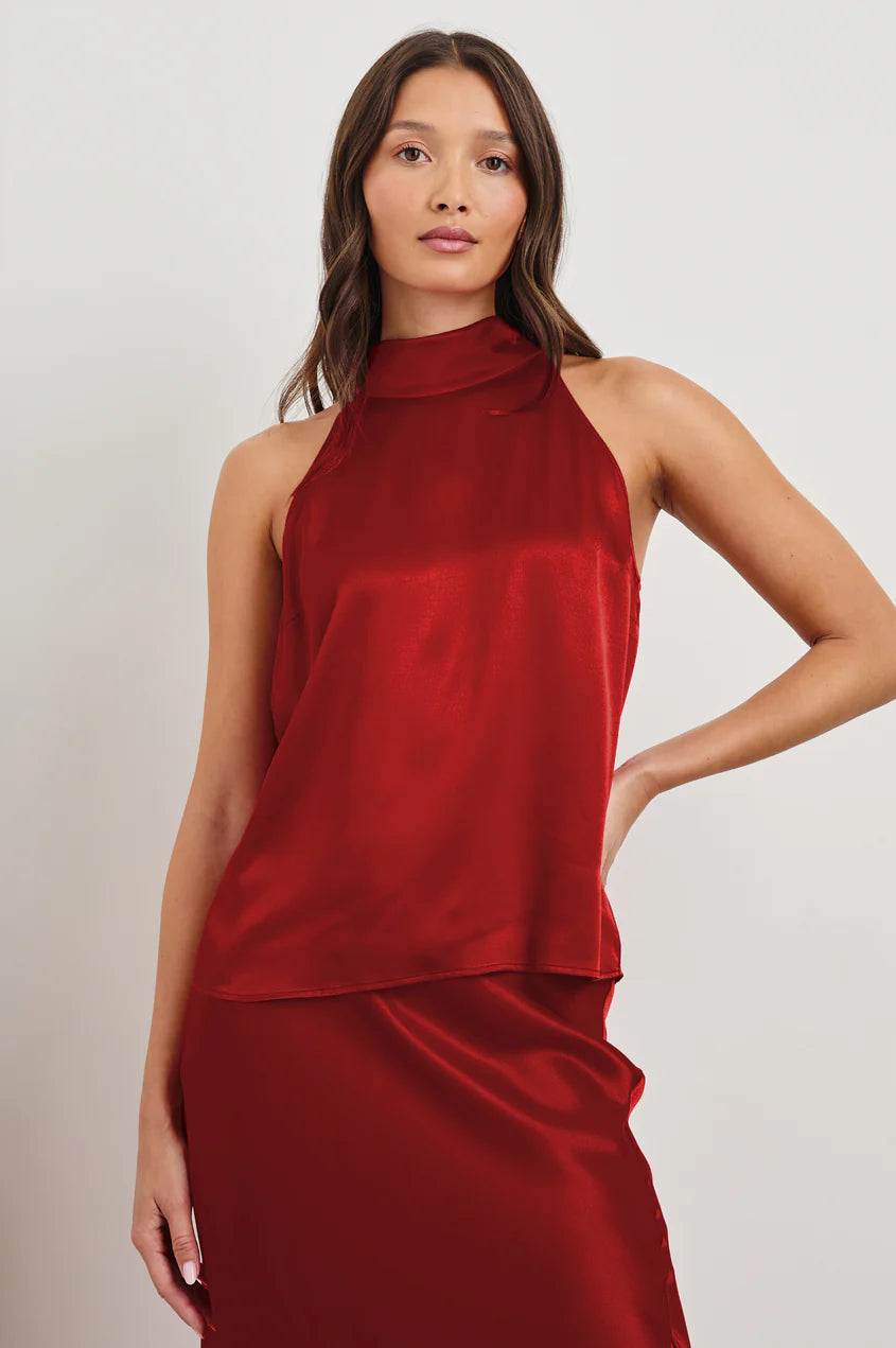LEAH TOP - SCARLET
