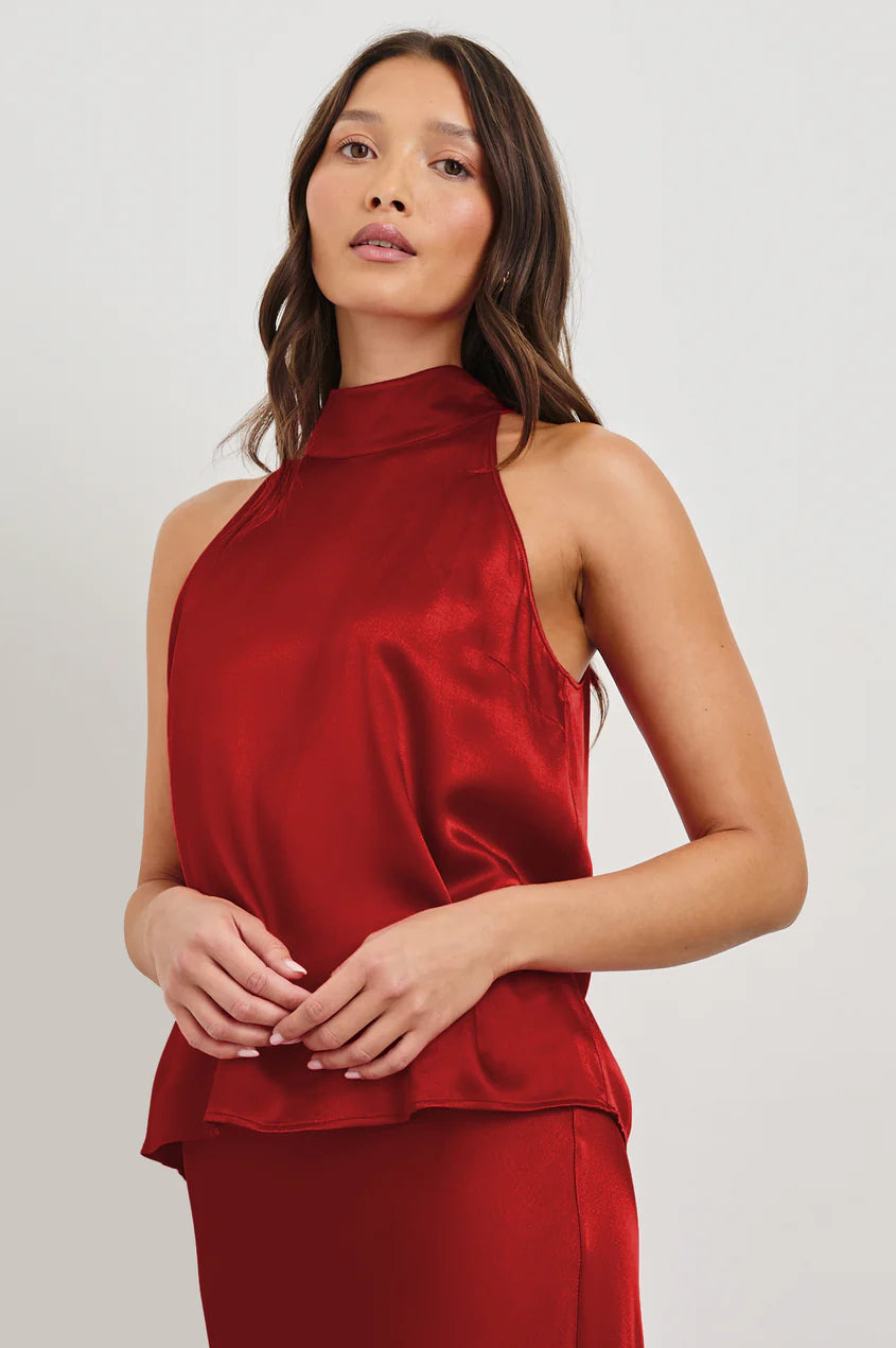 LEAH TOP - SCARLET