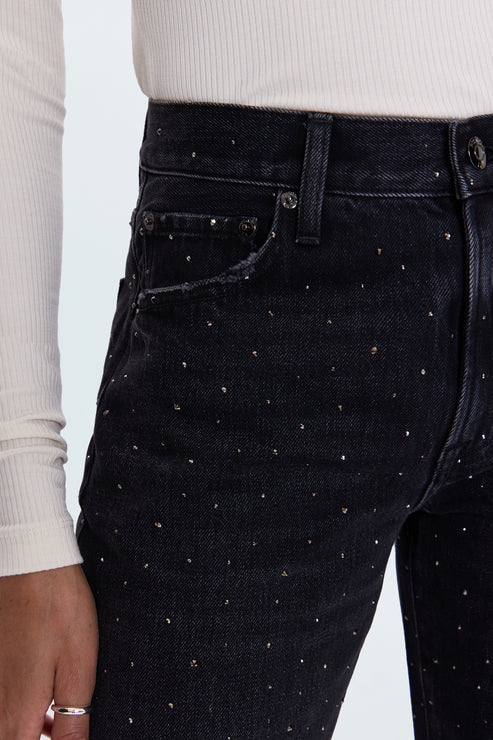 LEXI MID RISE BOWED STRAIGHT JEAN - SILVER SCREEN