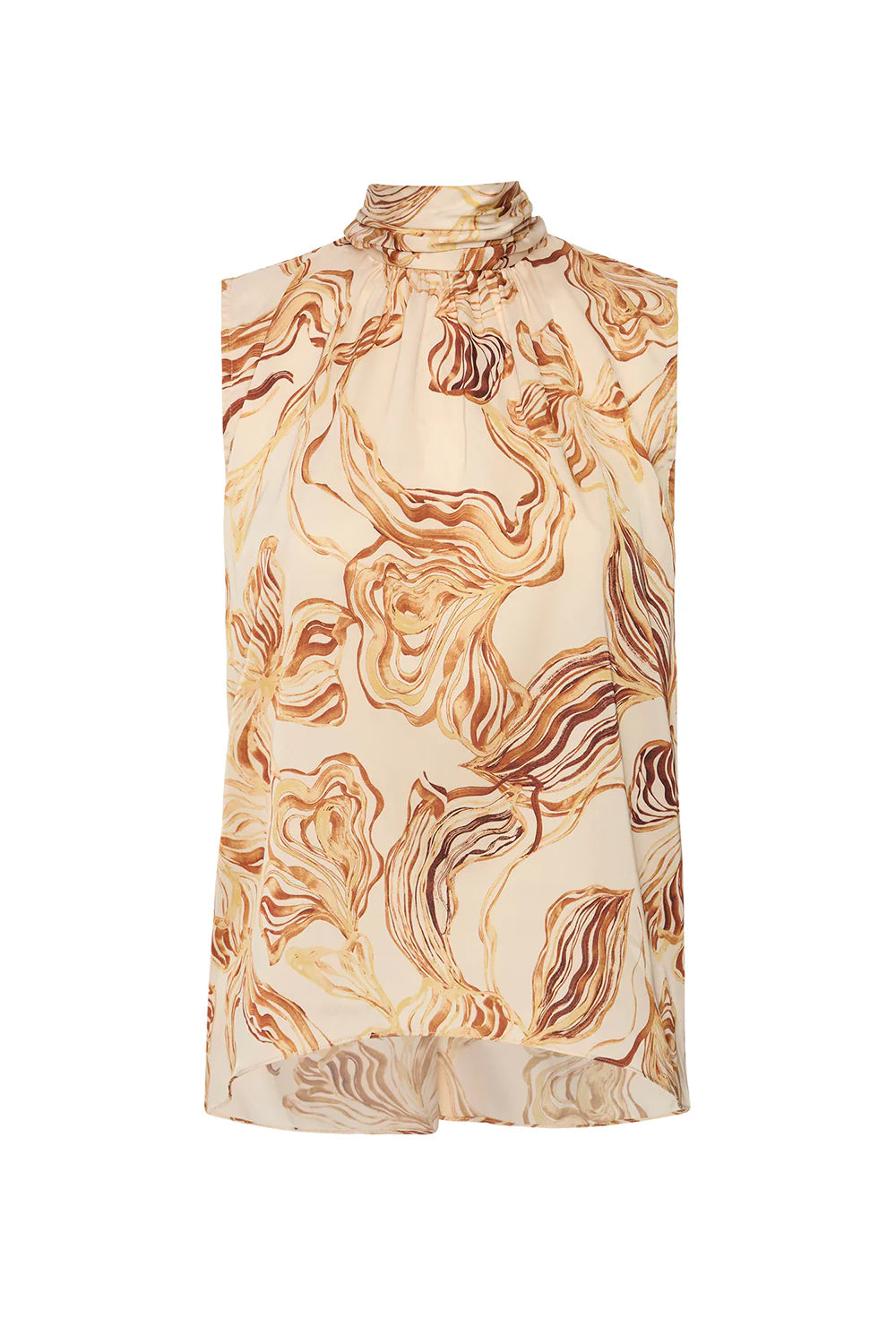 LUKA TOP - GOLDEN STRAW SATIN