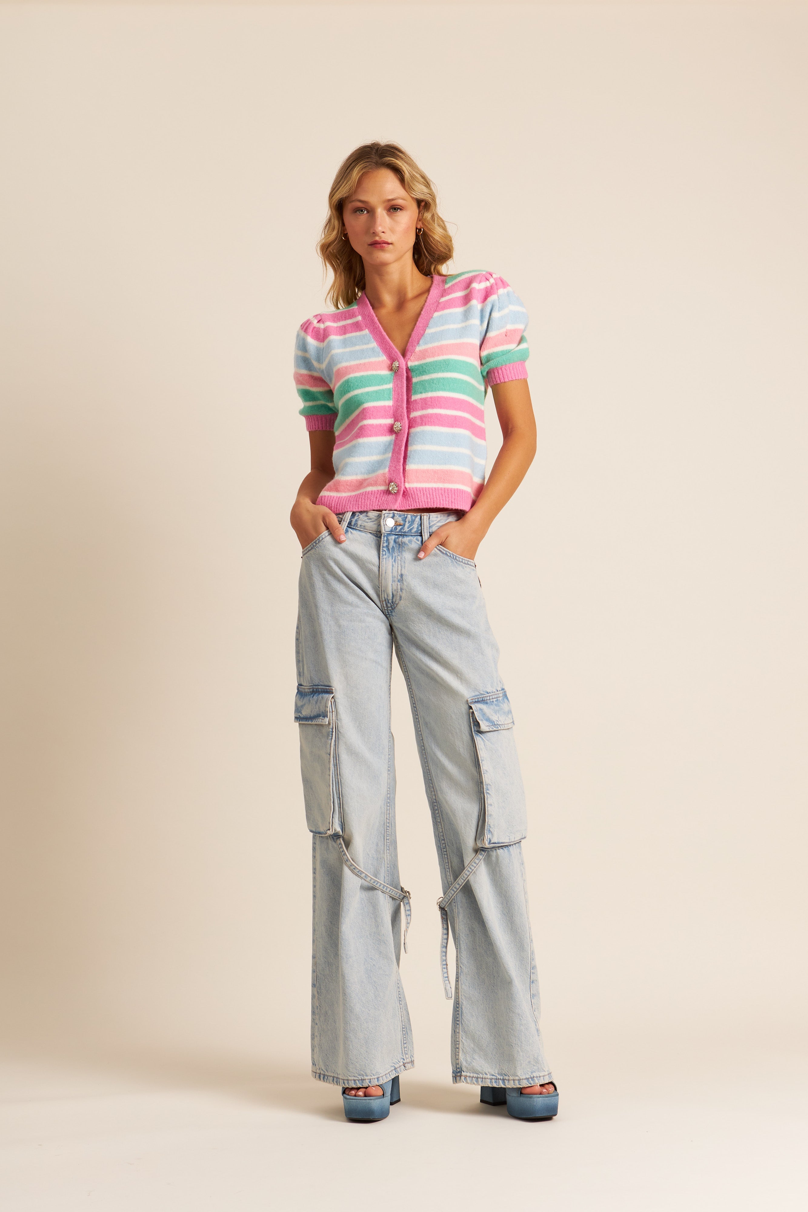 MALONE CARDIGAN - AZURINE STRIPE