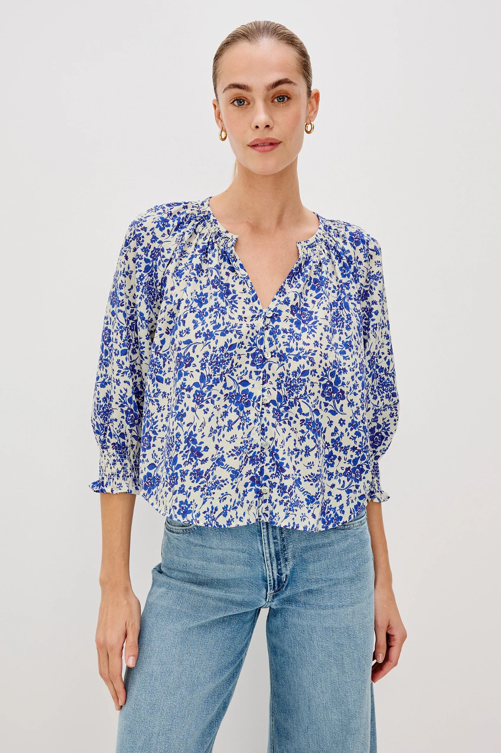 MARIAH TOP - BLUE MARGUERITE