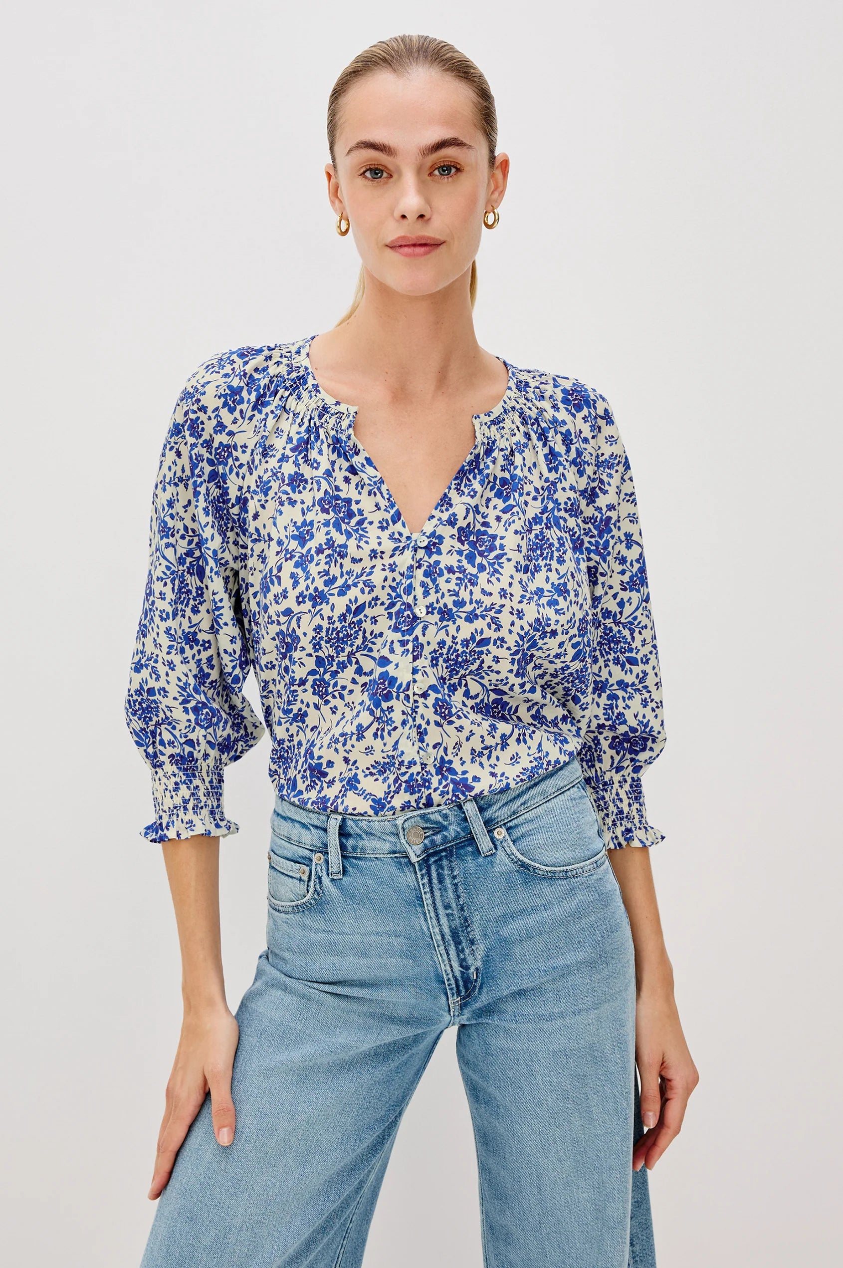 MARIAH TOP - BLUE MARGUERITE