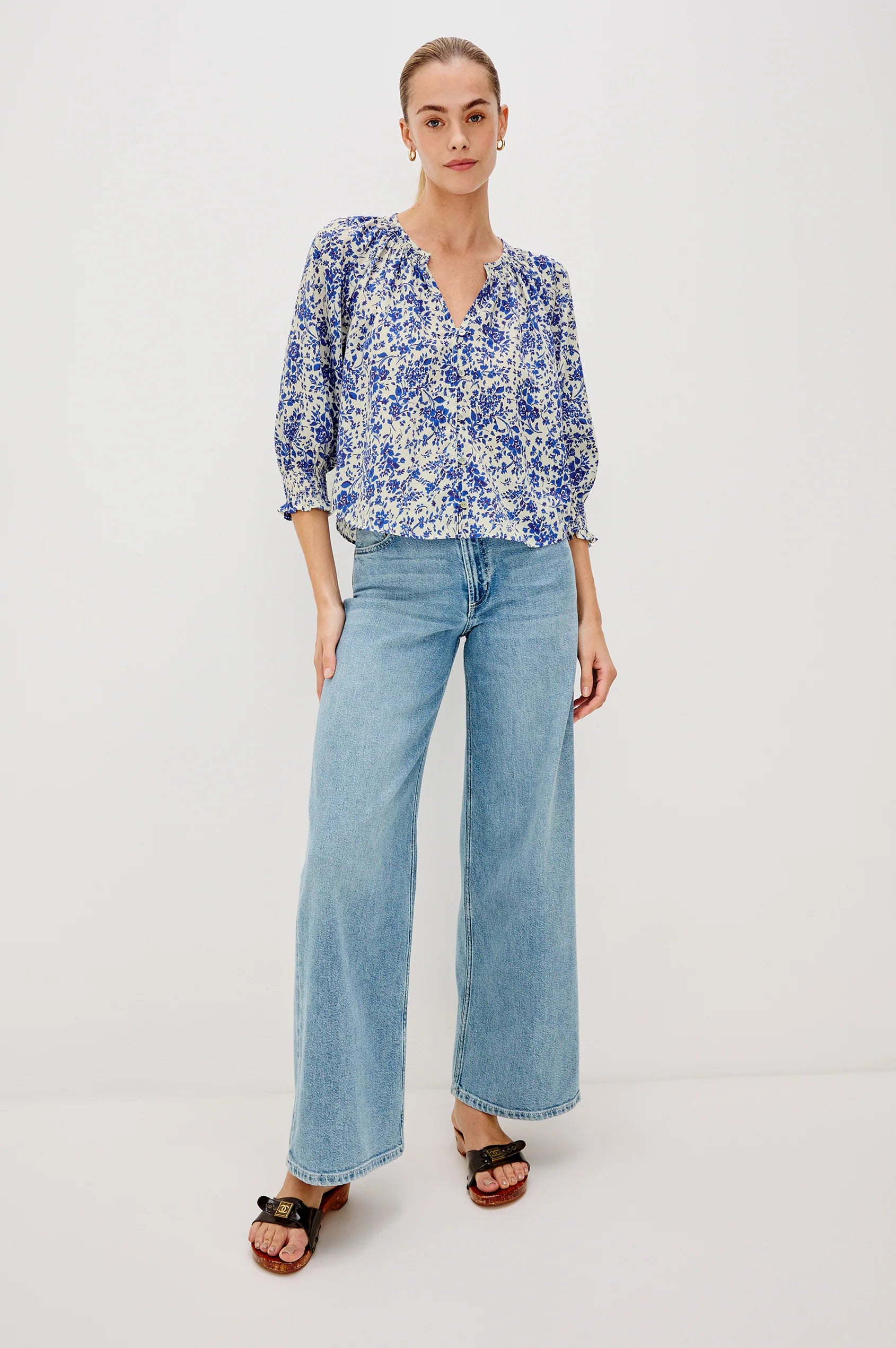 MARIAH TOP - BLUE MARGUERITE
