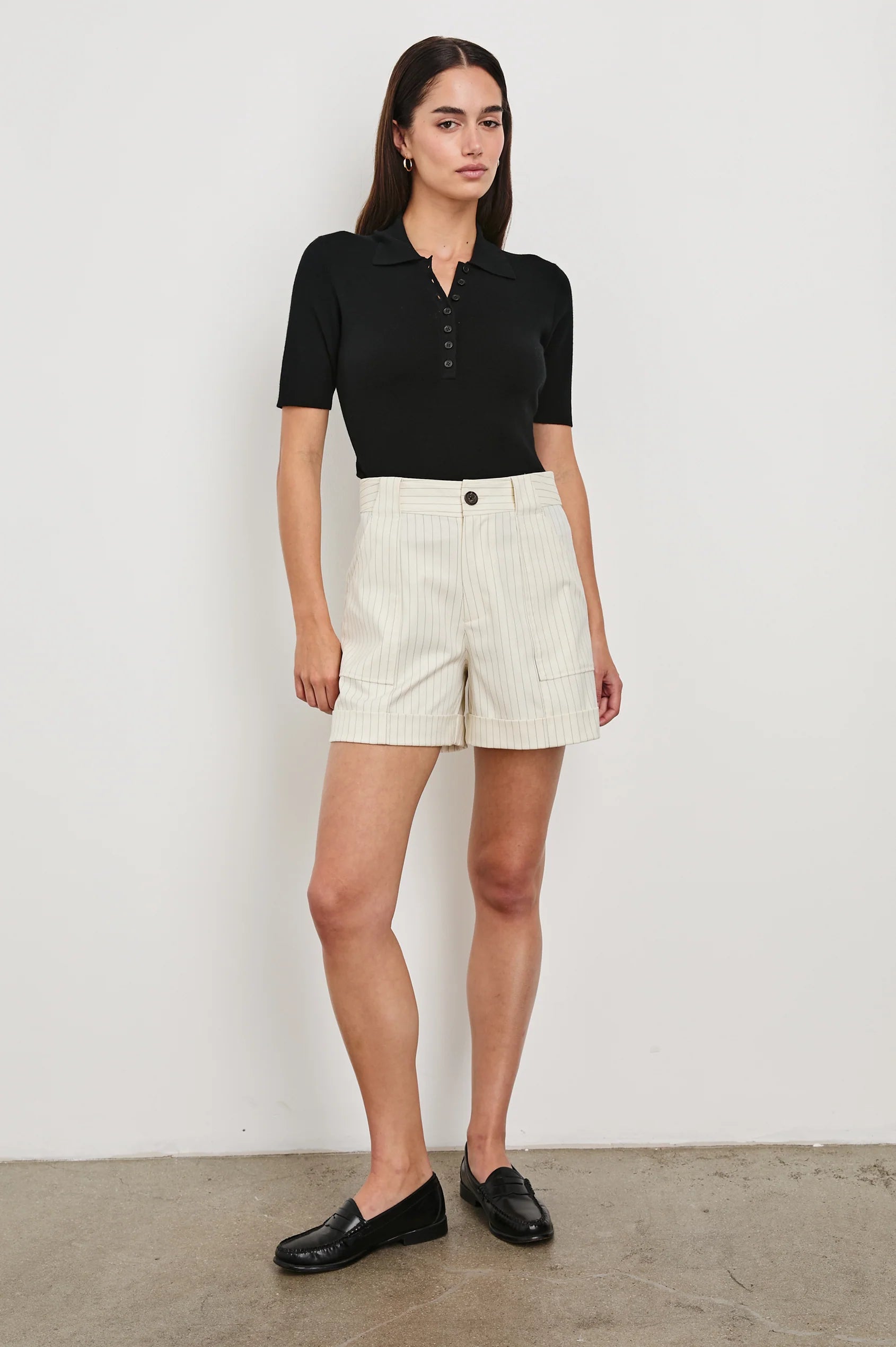 MARYAM SHORT - BIRCH PINSTRIPE