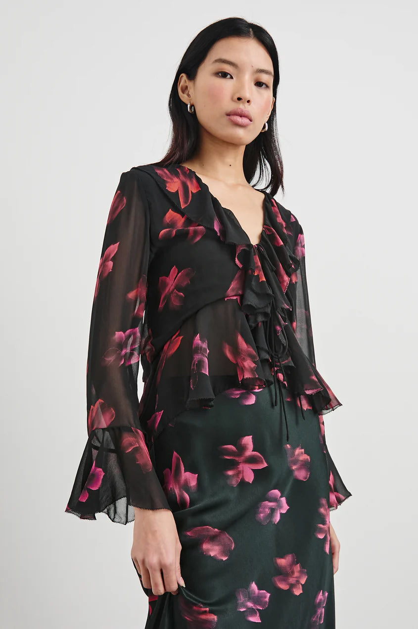 NICOLETTA TOP - DARK AZALEA