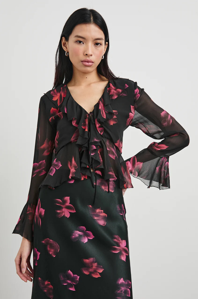 NICOLETTA TOP - DARK AZALEA
