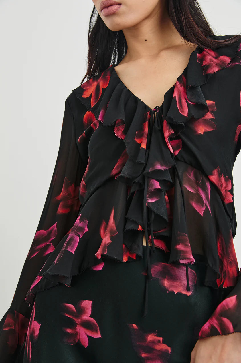 NICOLETTA TOP - DARK AZALEA