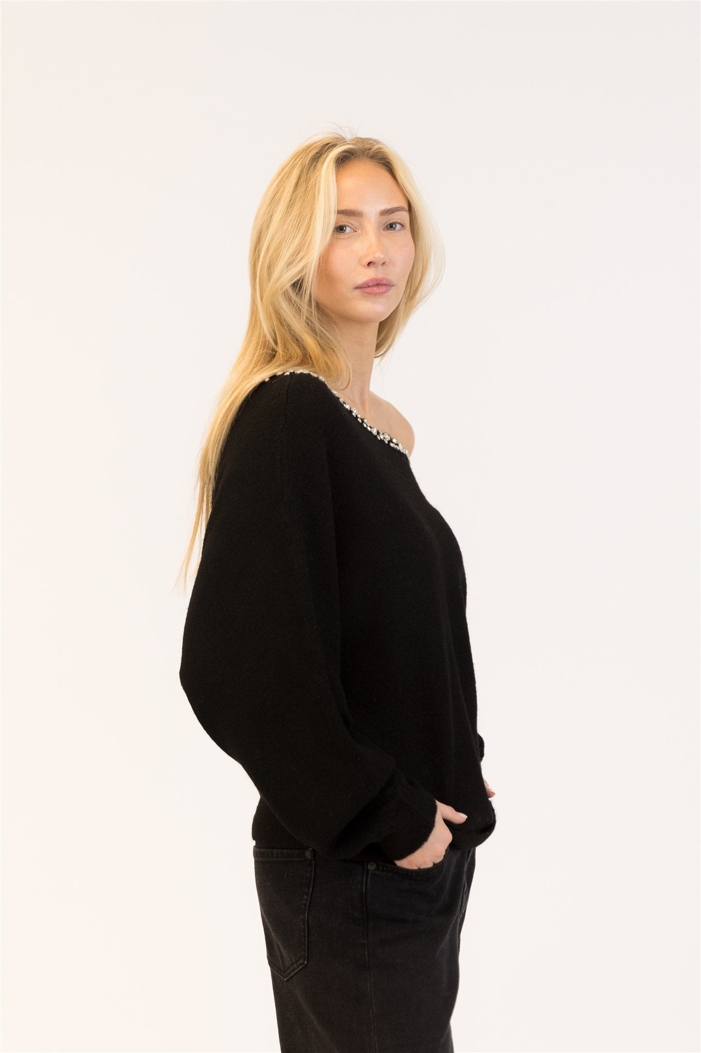NOBU CRYSTAL BOATNECK SWEATER