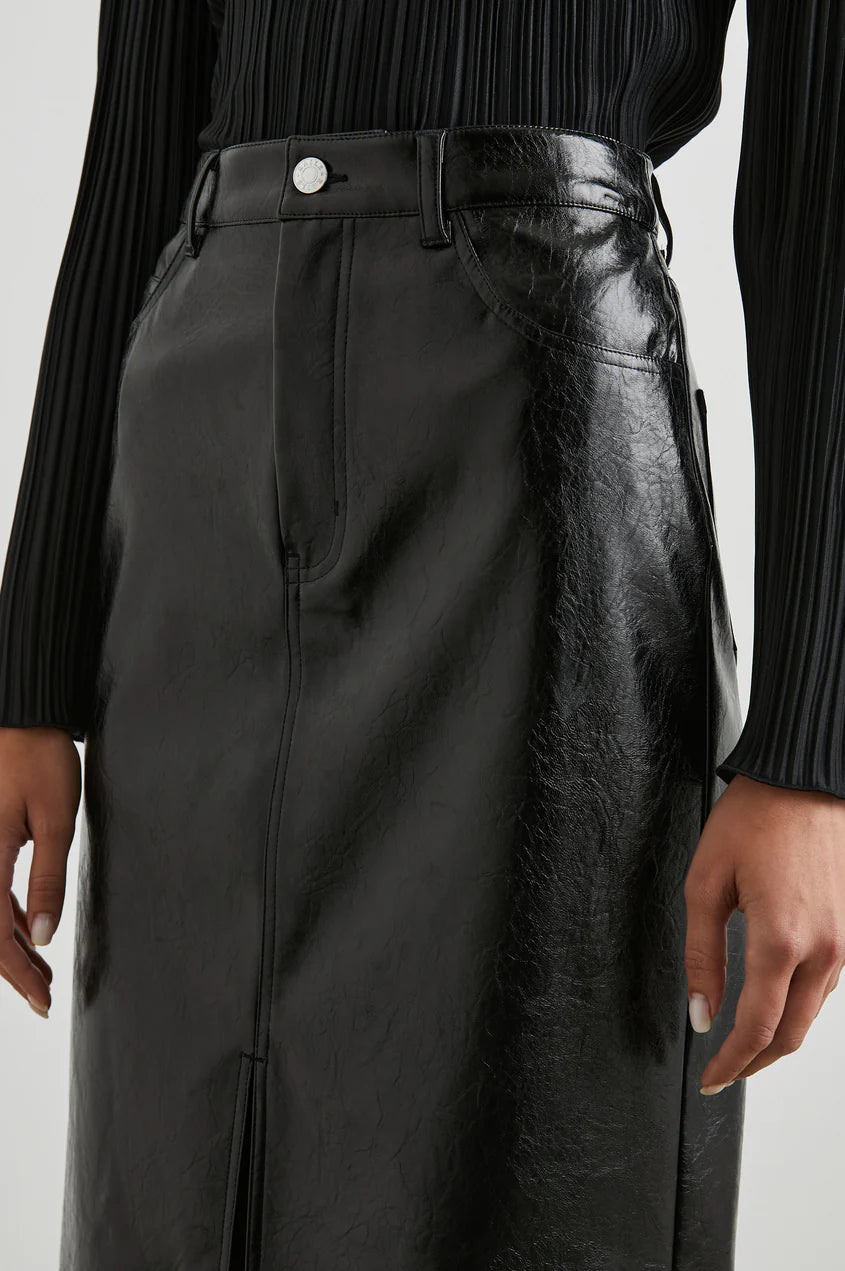NORMA SKIRT - BLACK PATENT