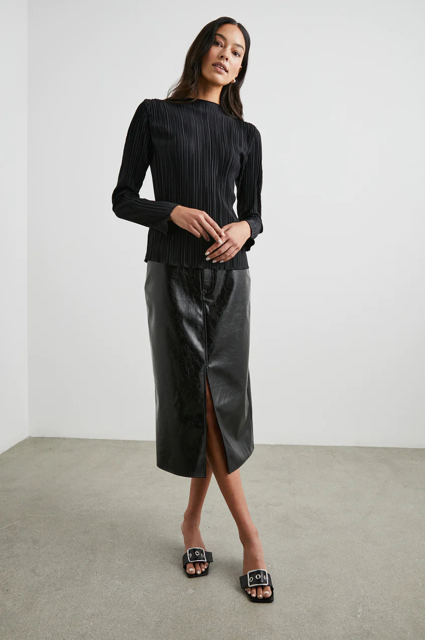 NORMA SKIRT - BLACK PATENT