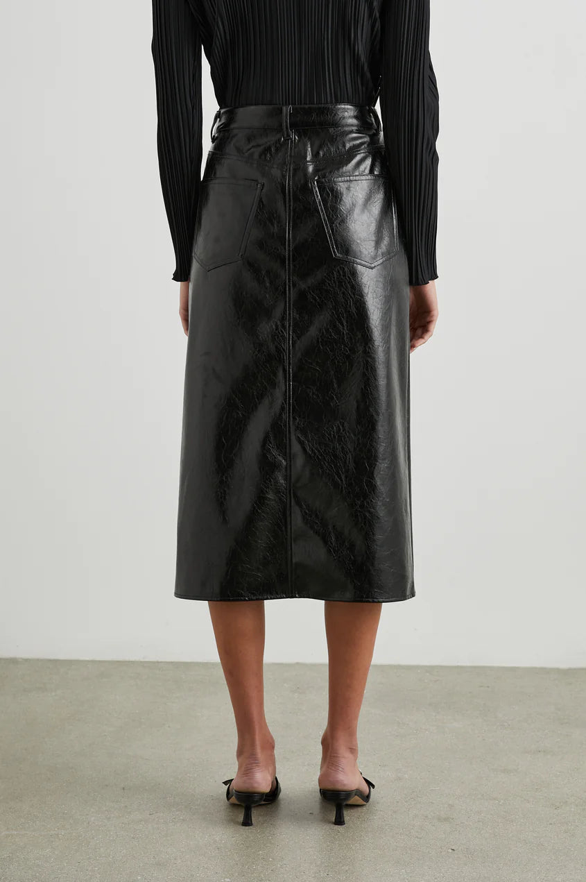 NORMA SKIRT - BLACK PATENT