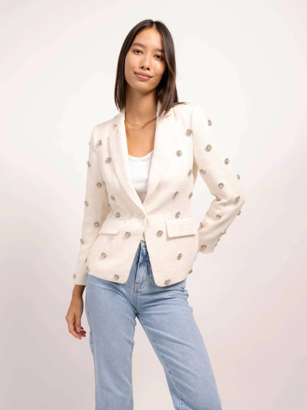 JULIAN EMBELLISHED TWEED BLAZER