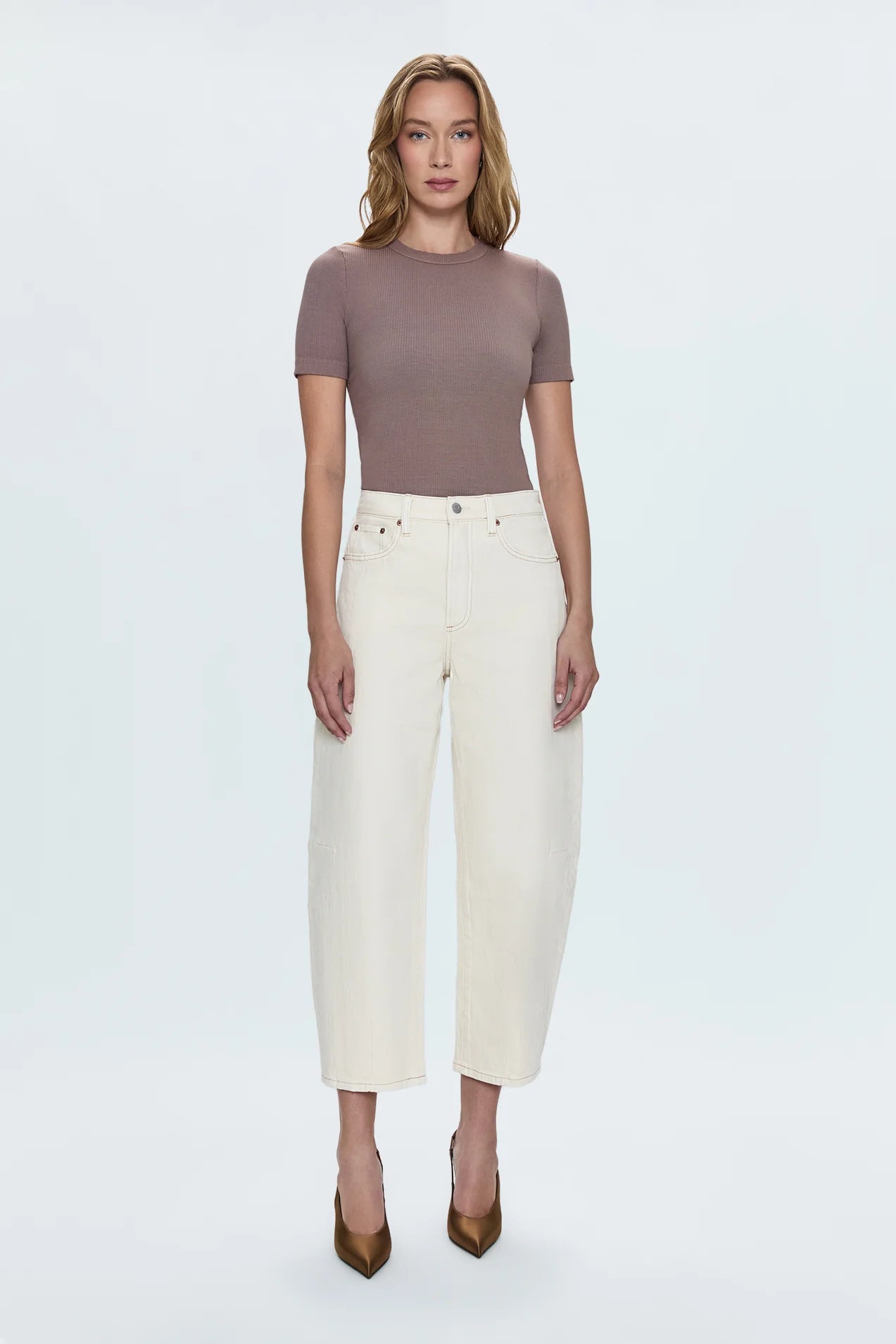ELI HIGH RISE BARREL JEAN - ECRU
