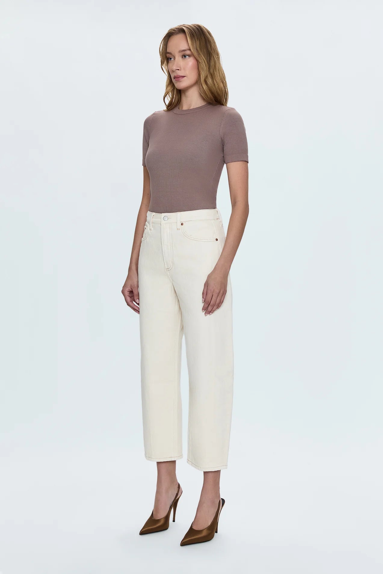 ELI HIGH RISE BARREL JEAN - ECRU