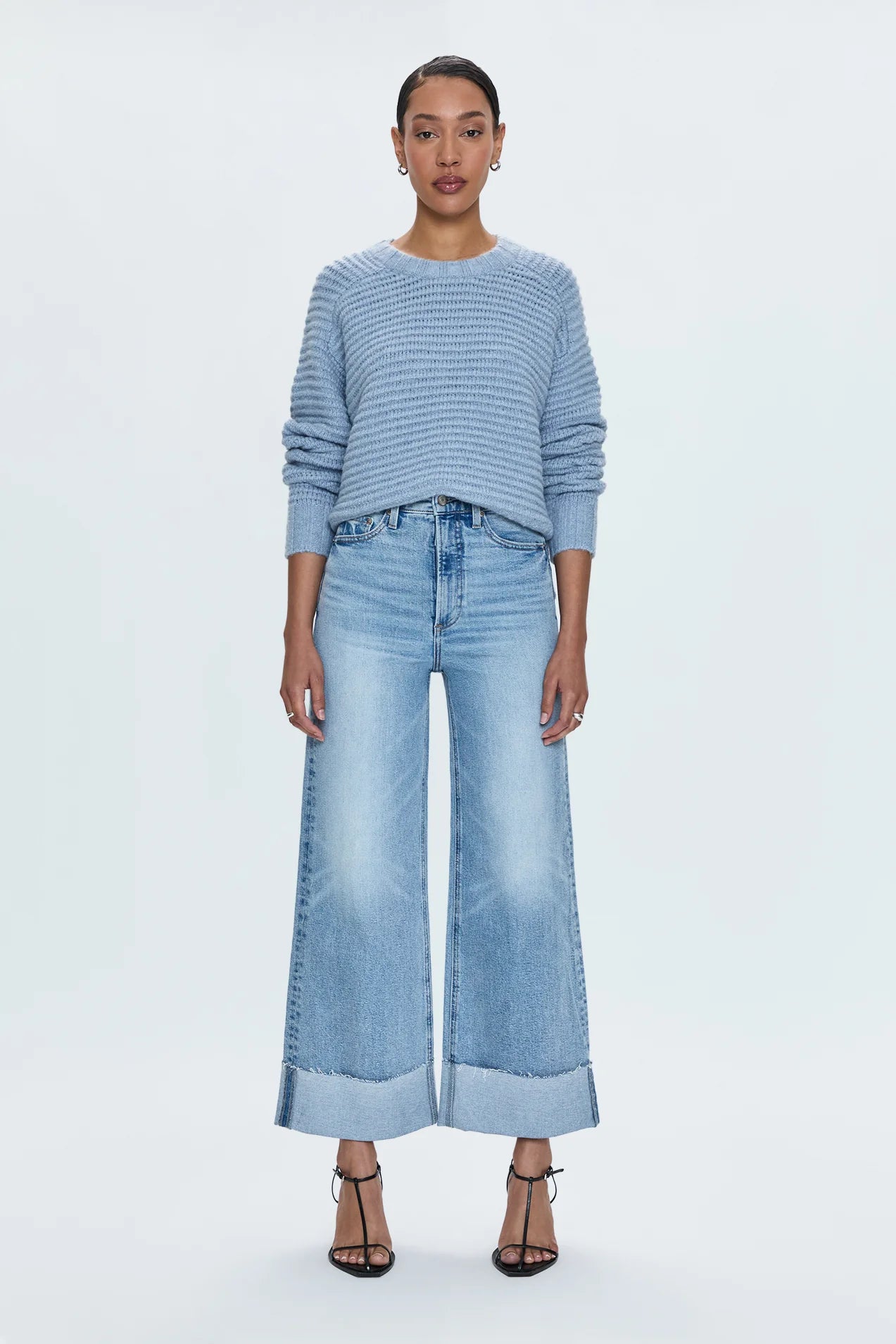 LANA HIGH RISE ULTRA WIDE LEG JEAN - SNOWCAT