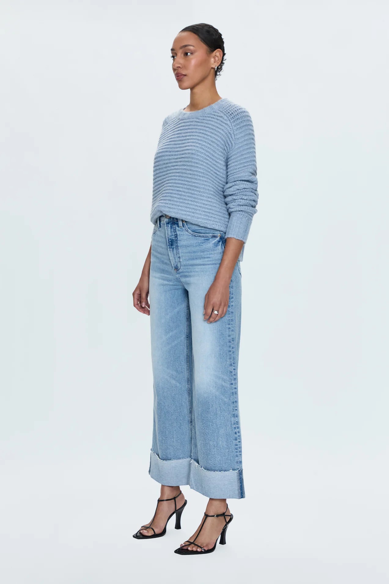 LANA HIGH RISE ULTRA WIDE LEG JEAN - SNOWCAT
