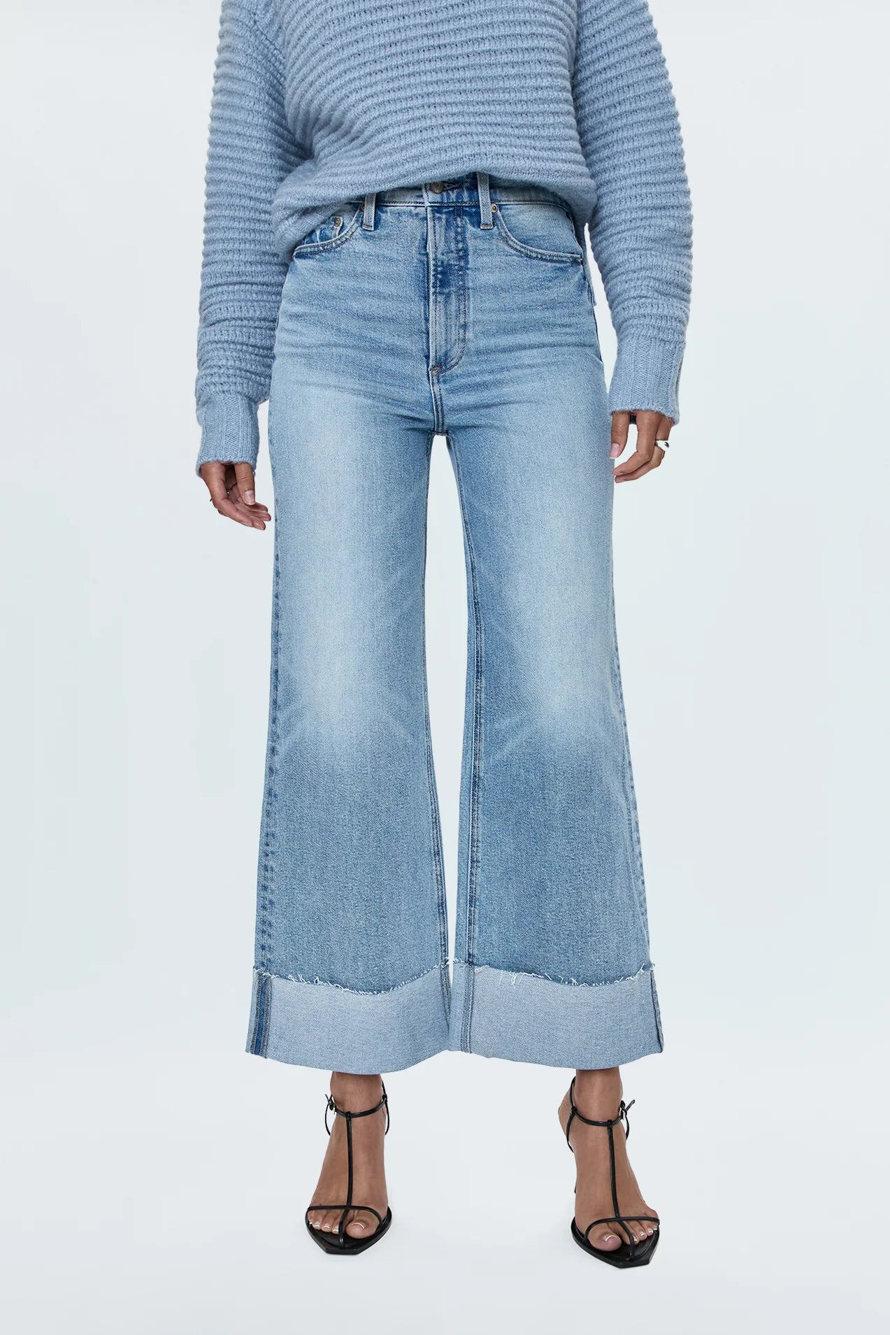 LANA HIGH RISE ULTRA WIDE LEG JEAN - SNOWCAT
