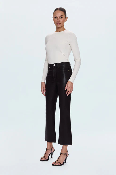 LENNON HIGH RISE CROP BOOT JEAN - COATED MOCHA