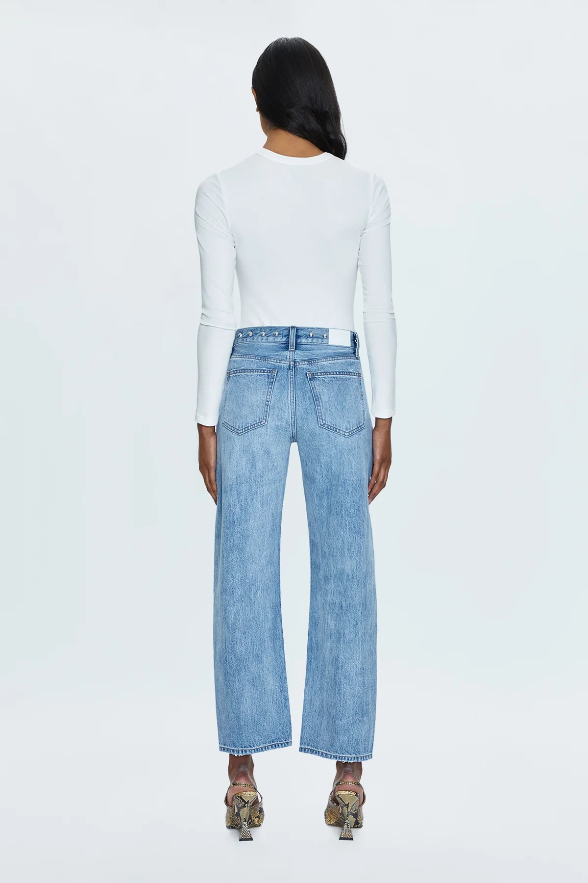 LEXI MID RISE BOWED STRAIGHT - SATELLITE