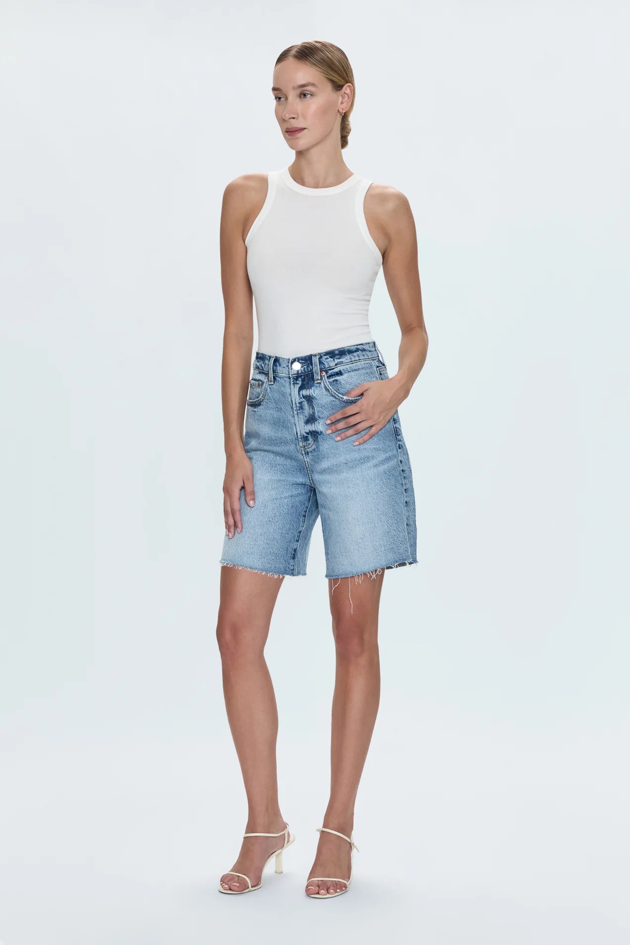 KAYLEE HIGH RISE PINCHED LOOSE SHORT - BOULDER