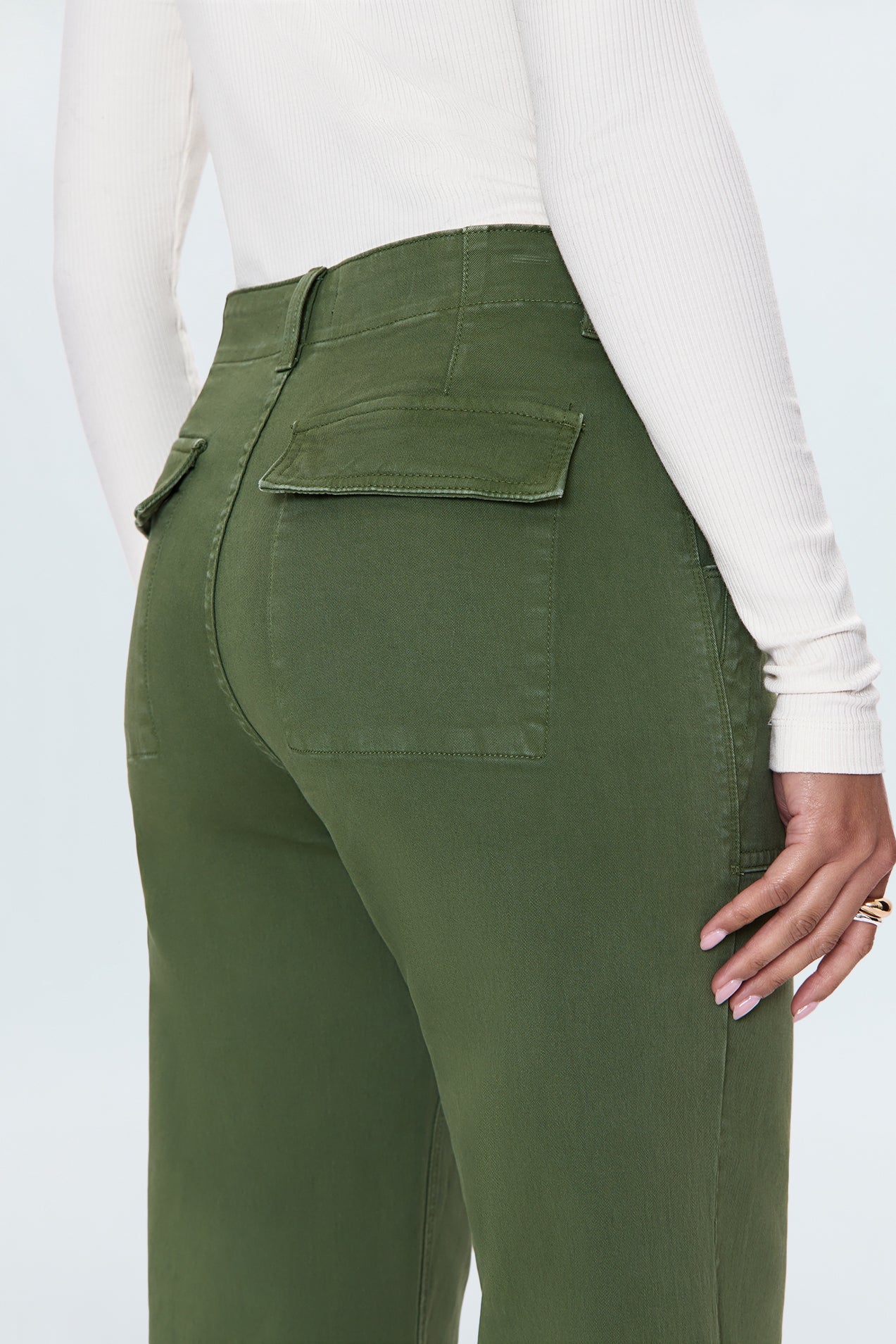 SOPHIA WIDE LEG UTILITY PANT - BASIL